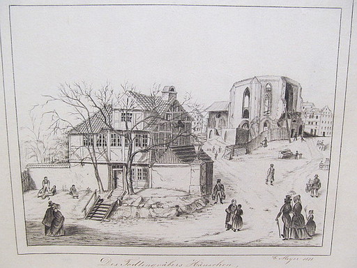 Ernst MEYER - Drawing-Watercolor - Todtengräber-Häuschen in Hamburg