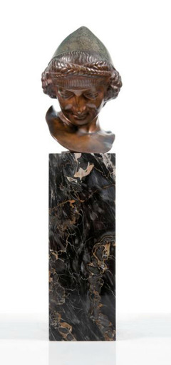 Daniel Joseph BACQUÉ - 雕塑 - Buste de Femme à la Coiffe
