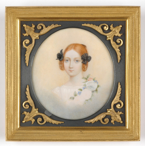 Karl Josef Aloys AGRICOLA - Miniatura - "Portrait of a red-haired girl" large miniature on ivory