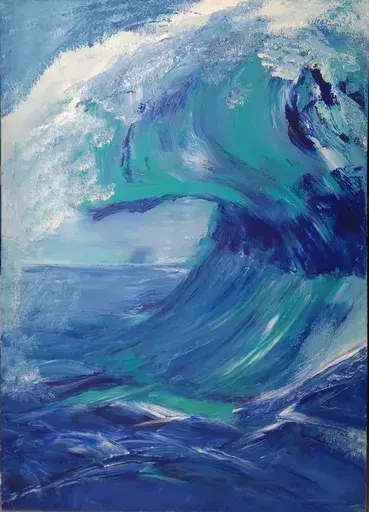 Brigitte MATHÉ - Painting - the wave