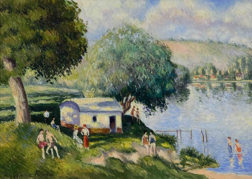 Georges MANZANA-PISSARRO - Gemälde - La Plage aux Andelys