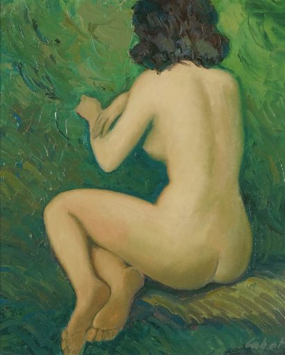 Fernand LABAT - Peinture - Femme nue de dos