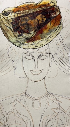 马诺罗·瓦尔代斯 - 版画 - Mujer con sombrero IV