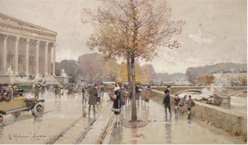 Eugène GALIEN-LALOUE - Disegno Acquarello - La Chambre des Députés à Paris