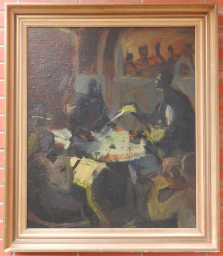 Vincenc HLOZNIK - Pintura - In the Prague cafe