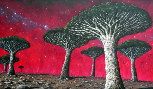 Julio FIGUEROA BELTRAN - Peinture - Walking into Dracaena’s Forest