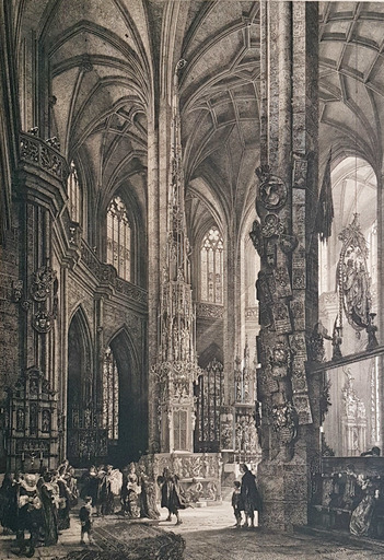 Lorenz RITTER - Grabado - Das Sakramentshäuschen in der Lorenzkirche zu Nürnberg