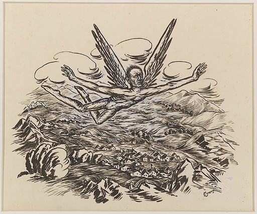 Ella IRANYI - Zeichnung Aquarell - "Archangel", Drawing, 1930's