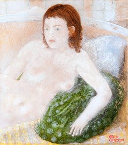 Pieter STARREVELD - Dessin-Aquarelle - Vrouwelijk naakt op sofa