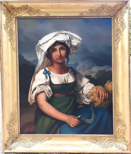 Elsidore NAIGEON - 绘画 - Giovane donna della campagna romana