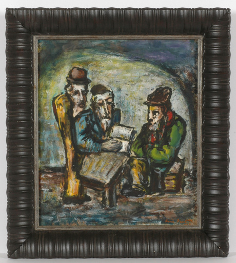Boris DEUTSCH - Pintura - "Visit to Rabbi", tempera, 1968