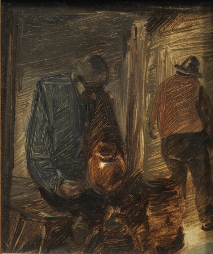 Wilhelm BUSCH - Painting - Zwei betrunkene Bauern