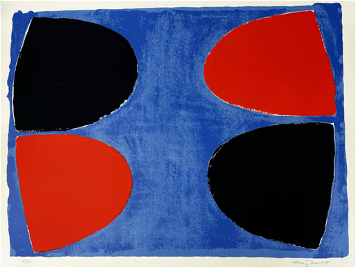 Terry FROST - Stampa-Multiplo - Black and Red on Blue