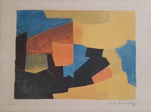 Serge POLIAKOFF - Print-Multiple - Composition noire, jaune, bleue et rouge XXX 