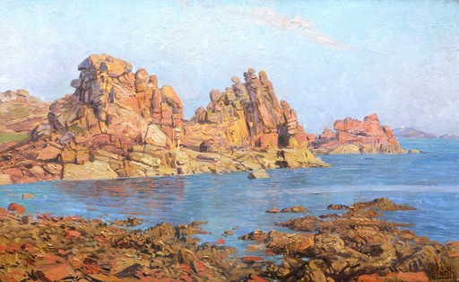 Henri Prosper WIRTH - Painting - La Pointe du Skewell à Ploumanac'h