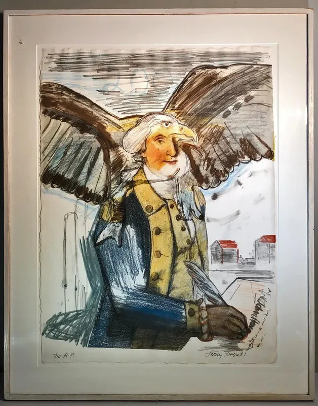 Bald Eagle, and part of the constitution de Larry RIVERS
