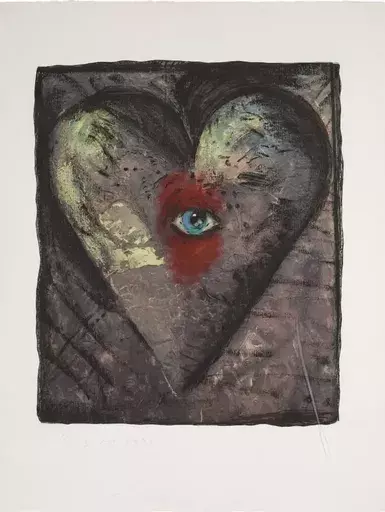 Jim DINE - Grabado - The Hand-Colored Viennese Hearts V