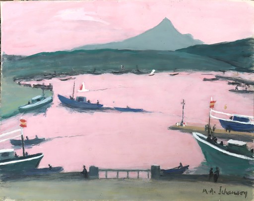 Marie ICHANSON - Drawing-Watercolor - "PORT BASQUE ROSE"