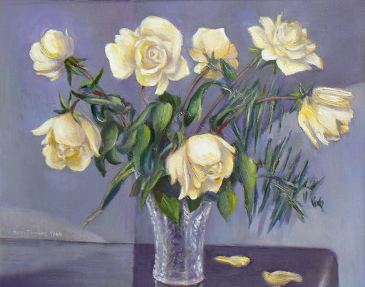 Henri EISENBERG - Pintura - Roses jaunes