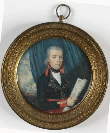 Pierre Édouard GAUTIER D'AGOTY - Disegno Acquarello - "General Pichegru" important Napoleonic miniature, ca.1794