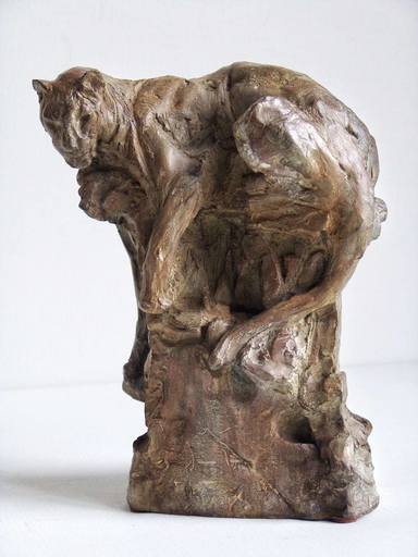Patrick VILLAS - Sculpture-Volume - Petit léopard sur le rocher