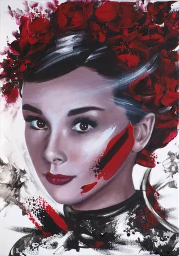 Estelle BARBET - Painting - Audrey in Red