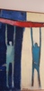 Michel DELAQUAIZE - Pittura - Homme bleu à la pirogue rouge 