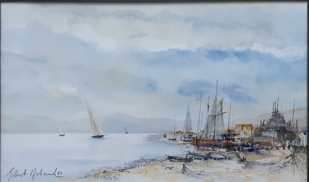Aquarelle, peinture originale, Bord de mer à Milos, Grèce, 28x21cm -  AirNewArt