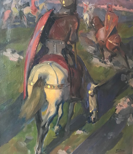 Ulpiano CHECA Y SANZ - Peinture - "Regreso del guerrero"