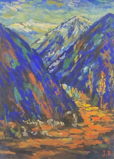 Jamini ROY - Pittura - Mountain Peaks