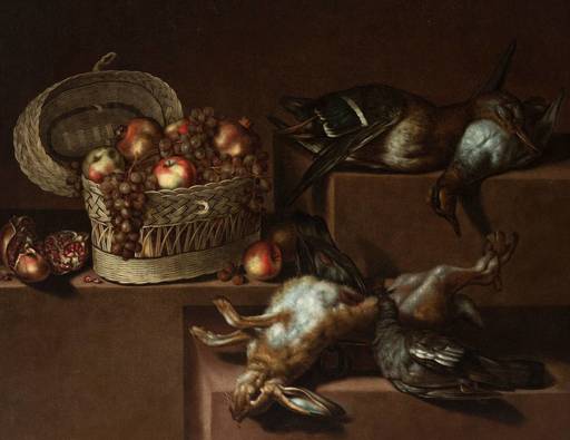 Antonio PONCE - 绘画 - Still life with a hare with a mallard (female), a teal and a