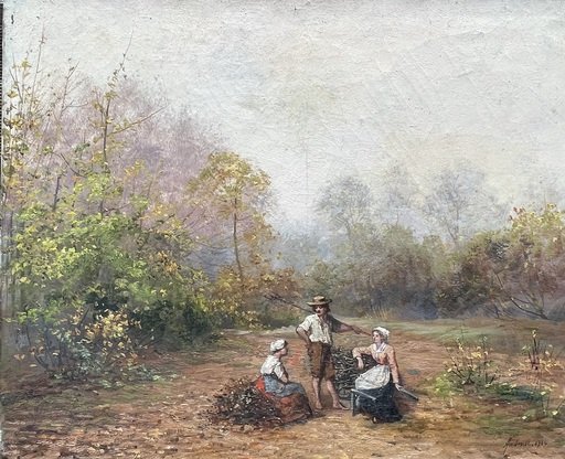 Jules François Achille AMBROISE - Pintura - La discussion 