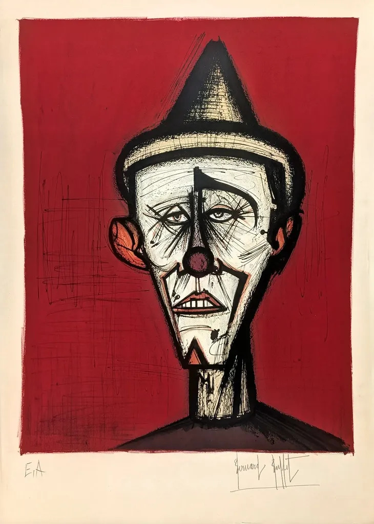 Mon Cirque, le clown au fond rouge by | Bernard BUFFET | buy art