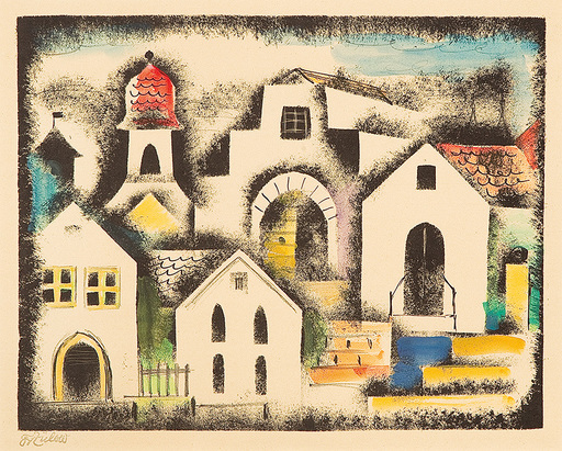 Franz VON ZÜLOW - 版画 - Townscape, 1936