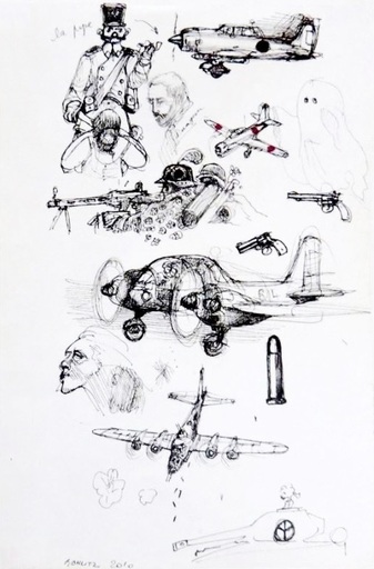 Philippe MOHLITZ - Zeichnung Aquarell - La Pipe
