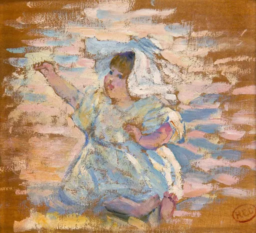 Henri Edmond CROSS - Peinture - Etude pour : Mère jouant avec son enfant