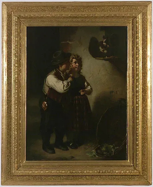 Children With Squirrel Middle 19th Century By Karl Adolf