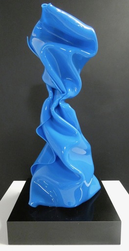 Laurence JENKELL - Skulptur Volumen - Wrapping Twist Bleu N°4660