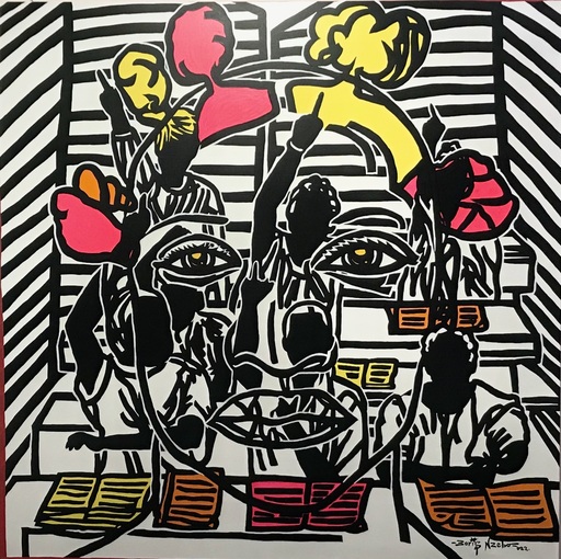 Boris NZEBO - Painting - MAPOUBI AU SCHOOL