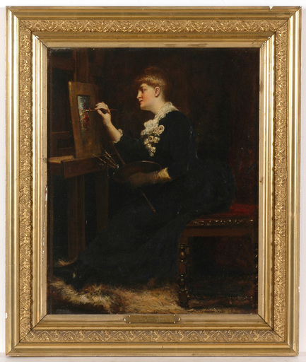 John Roy ROBERTSON - Painting - John Roy Robertson (fl. 1857-1869) "Female artist" oil 