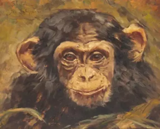 Joseph SCHIPPERS - Pittura - Portrait of a Chimpanzee