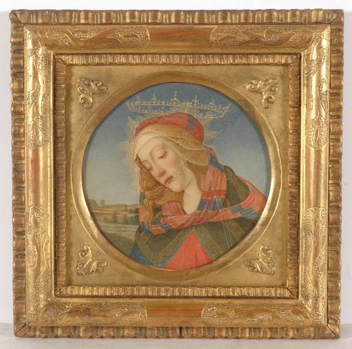 Carlo FACHINETTI - 水彩作品 -  "Boticelli's Madonna", watercolor, late 19th century