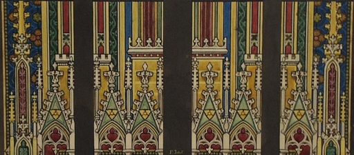 Franz JOBST - Drawing-Watercolor - "Neoclassical Design", Watercolor, late 19th century