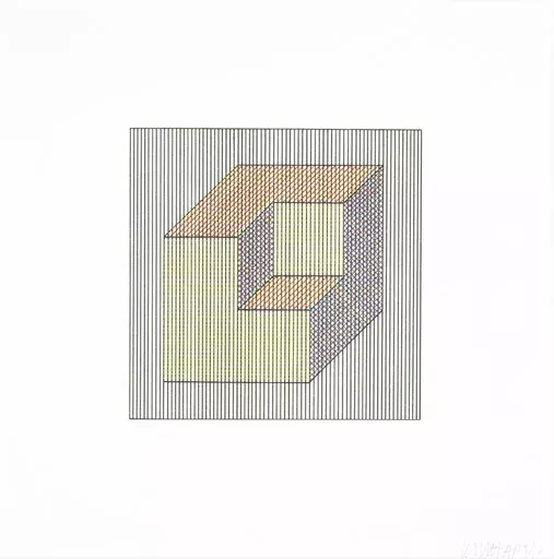 Sol LEWITT - Grabado - Twelve Forms Derived From a Cube 15