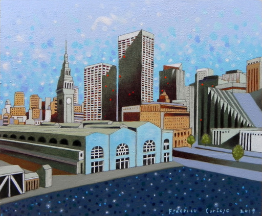 Federico CORTESE - Painting - Little view of San Francisco