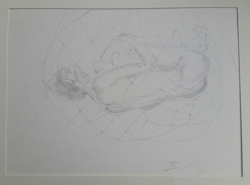 Joris MINNE - Zeichnung Aquarell - In Netlon gevangen - Prisonnier en Netlon