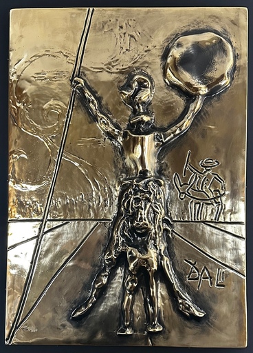 Salvador DALI - Scultura Volume - Don Quixote Gold Bas Relief