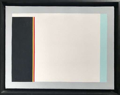 Gene DAVIS - Peinture - Untitled Colorfield Composition - Blue, Red, Black, White