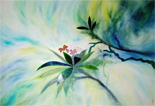 SANGE - Painting - Fleurs de frangipanier