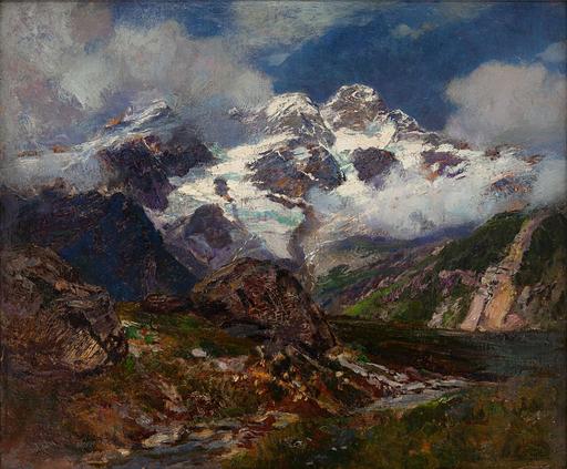 Riccardo GALLI - Painting - Il Monte Rosa dall'Alpe Campo
